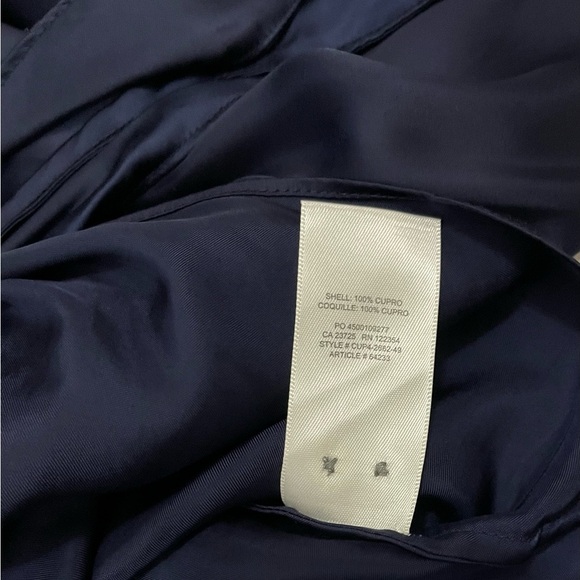 Aritzia Wilfred Effortless Satin Tie-front Blouse NWT Pure Indigo (Navy) - Large - Picture 11 of 11